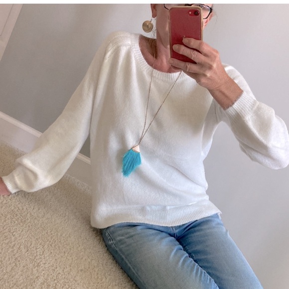 White Long Sleeve Sweater - Picture 9 of 9